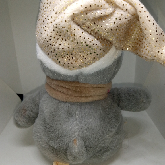 Dan Dee Gray Penguin Plush Glitter Hat Scarf 8" Stuffed Animal Toy Great Cond. - Picture 3 of 4